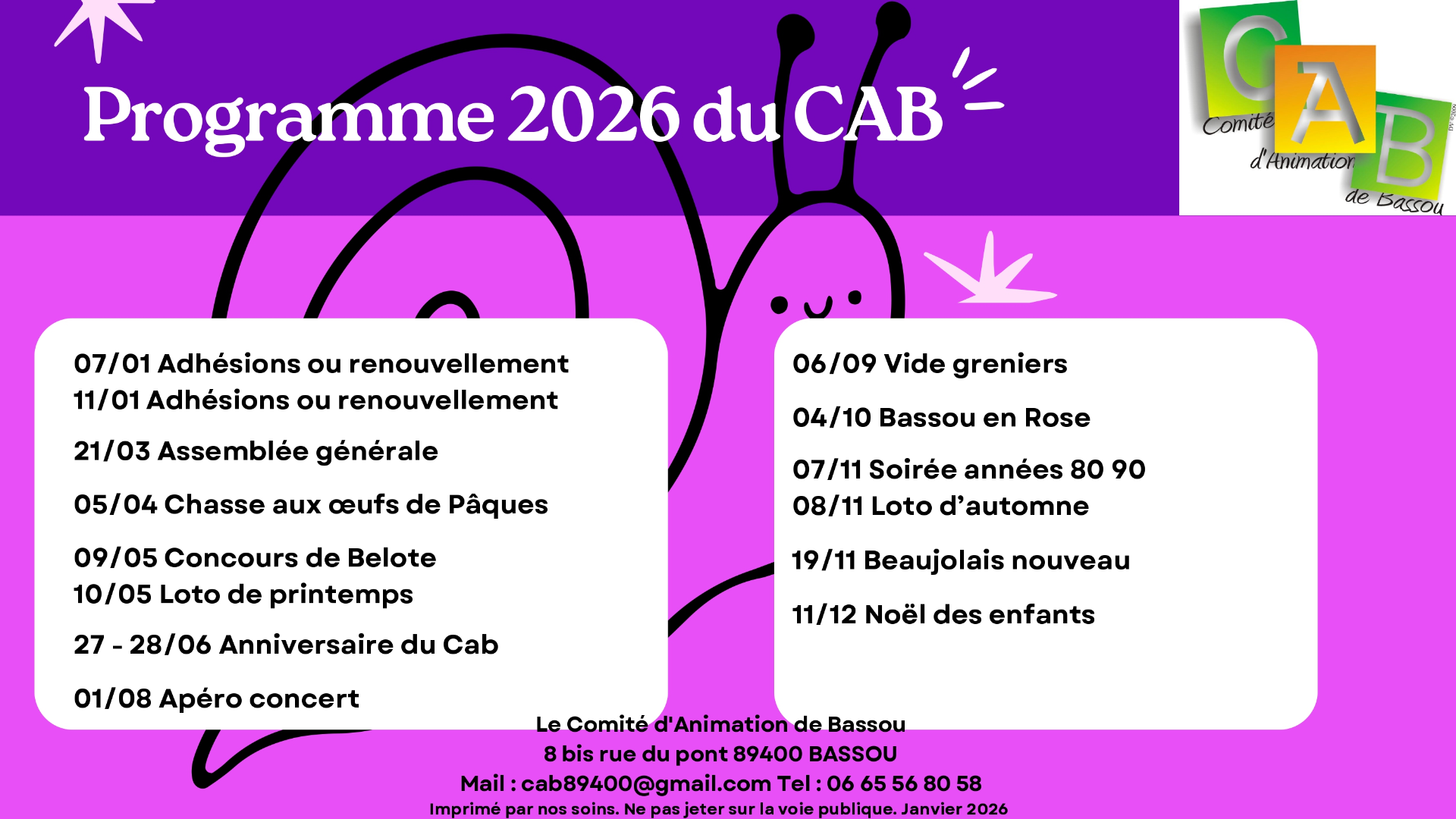 C.A.B. Programme 2026
