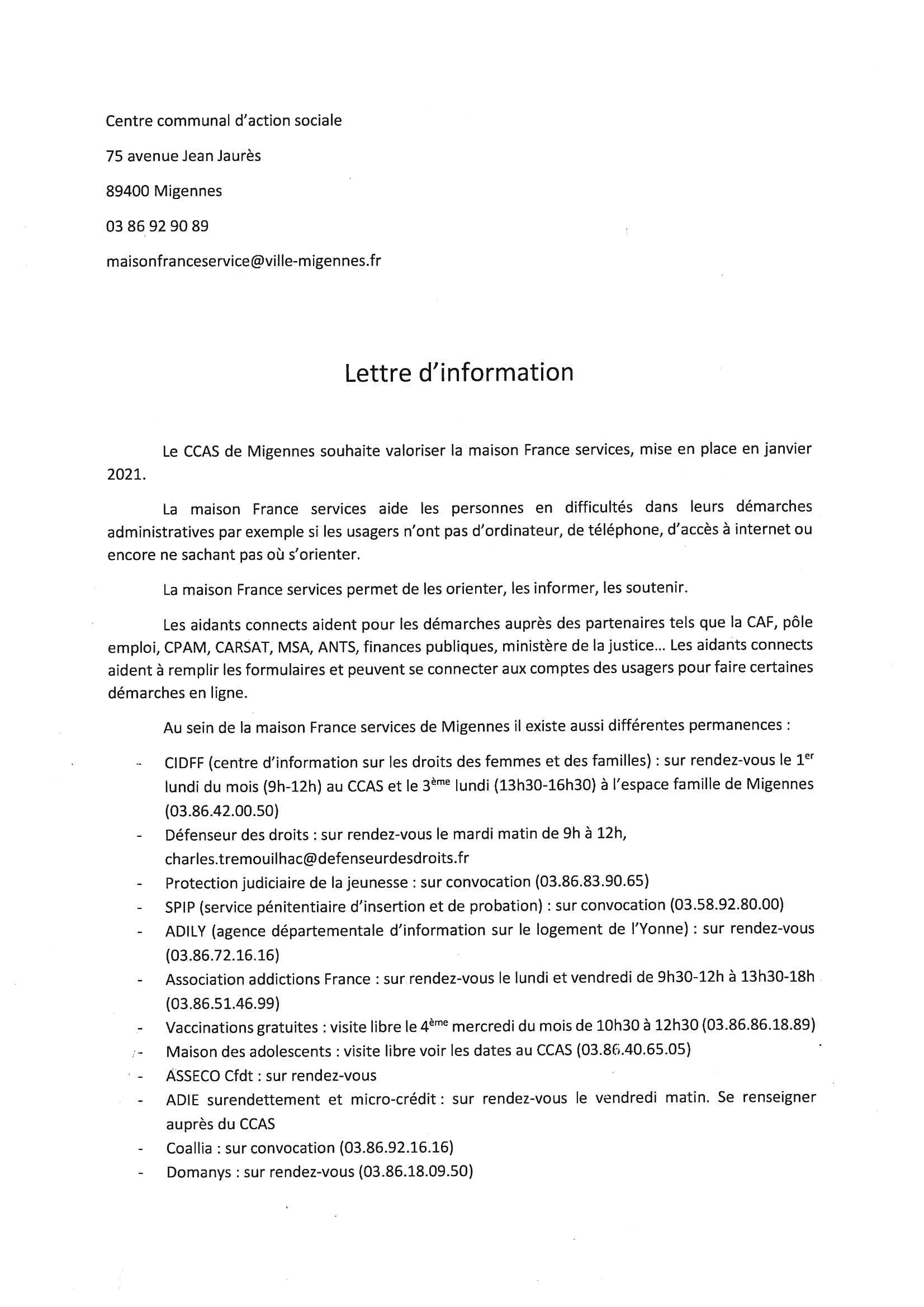 Lettre d'information 